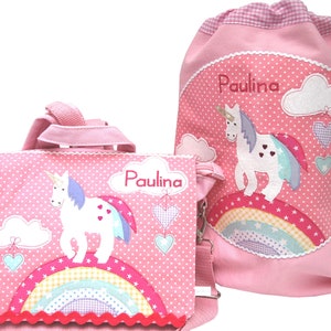 Zaino dell'asilo Il mio piccolo zaino unicorno, personalizzato, borsa dell'asilo, con nome, bambino dell'asilo, zaino per bambini Mit Turnbeutel