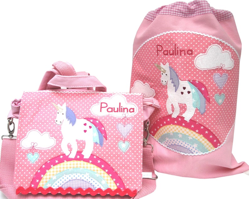 Zaino dell'asilo Il mio piccolo zaino unicorno, personalizzato, borsa dell'asilo, con nome, bambino dell'asilo, zaino per bambini Mit Turnbeutel