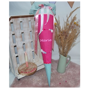 Sac d'école couronne de fleurs - sac d'école pour filles inscription 2025 rentrée scolaire sac d'école pour filles avec nom fleurs rose coussin en tissu rose