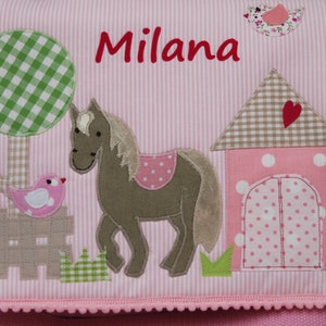 Sac à dos maternelle avec prénom mon petit poney sac à dos cheval, cheval, sac à dos rose, sac à dos fille, cadeau baptême image 2