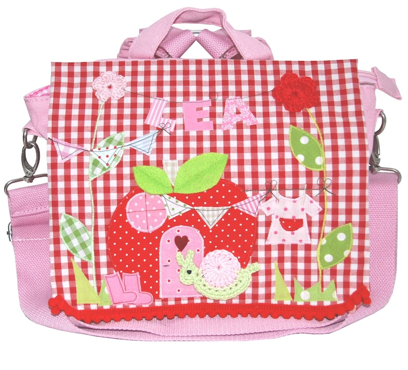 Kindergartenrucksack Apfelhäuschen Kindergartentasche Kinderrucksack Kindergarten Apfel Schnecke Blumen Kitakind Kita Reiserucksack Ohne Turnbeutel