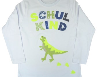 Schulkind Shirt-T-Rex- Einschulung Schulstart 2024 Einschulungsgeschenk Schultüte Schulkind personalisiert Schulkindshirt Dino Dinosaurier