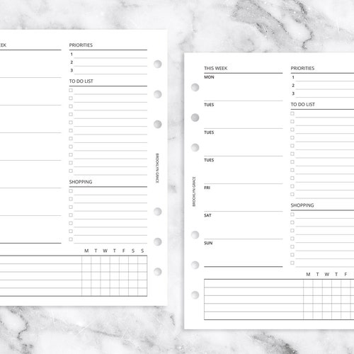 B6 Ring Planner PRINTABLE Budget Planner Insert Etsy