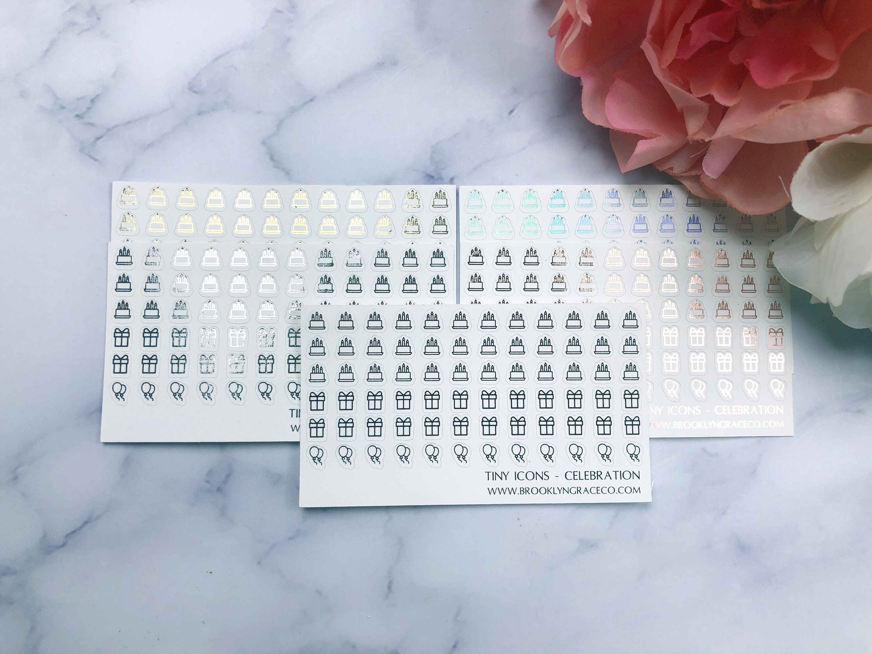  In The Slightest - Rose Gold Foil Chore Icons - Planner  Stickers - Productivity - Minimal - Daily - Over 500 Icons - Busy -  Elevated : Office Products