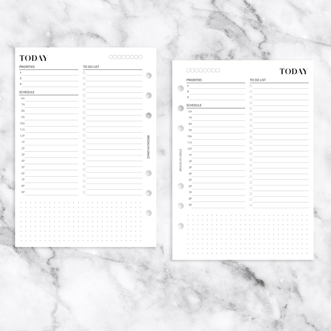 Half Letter PRINTABLE Undated Daily Planner Insert - Etsy