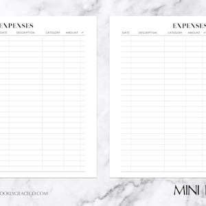 Mini HP PRINTABLE Expense Tracker Planner Insert