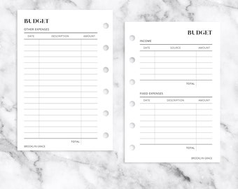 True A6 PRINTABLE Budget Planner Insert | Etsy