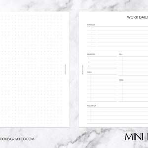 Mini HP PRINTABLE Work Daily Planner Insert