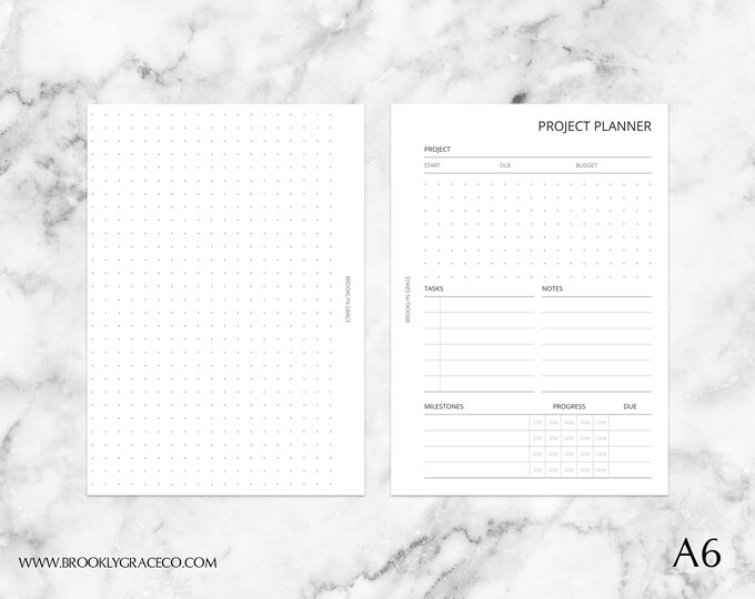 True A6 PRINTABLE Project Planner Insert - Etsy