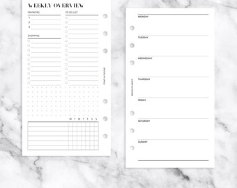 Personal PRINTABLE Undated Weekly Horizontal Planner Insert