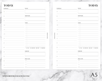 A5 PRINTABLE Undated Daily Planner Insert | Etsy