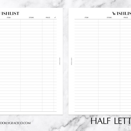 Half Letter PRINTABLE Order Tracker Planner Insert Etsy