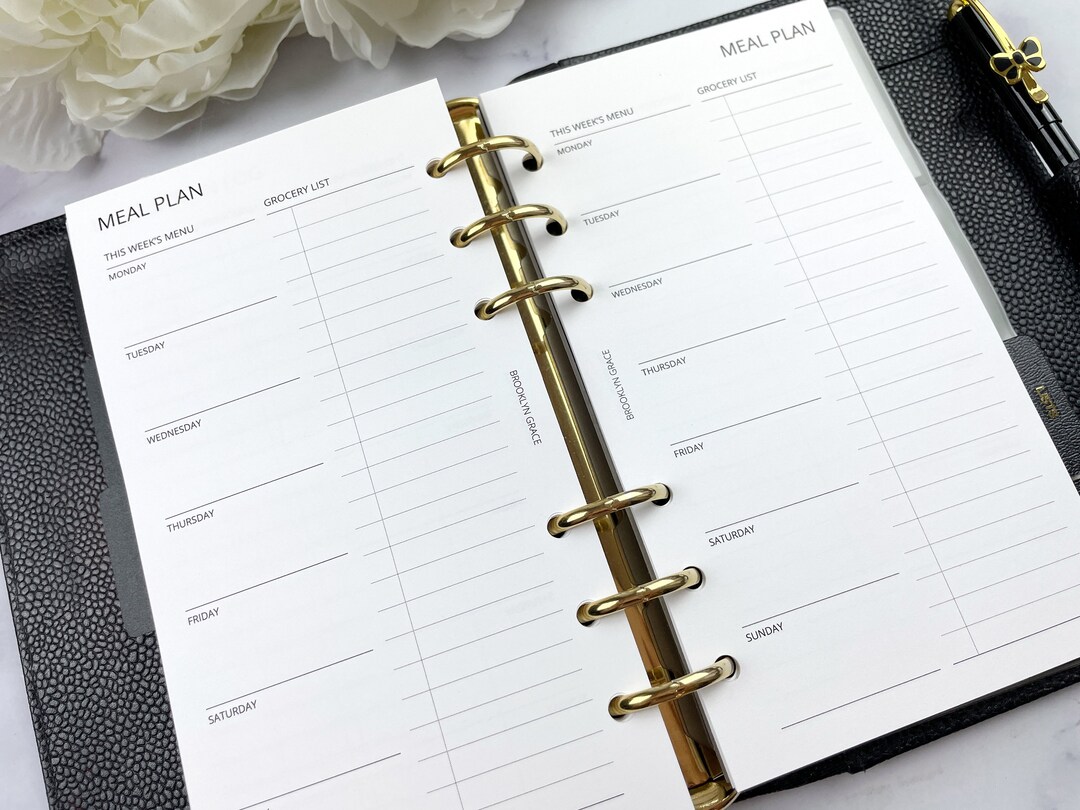 Meal Plan Planner Insert (2022 Version) || Available in Pocket ...