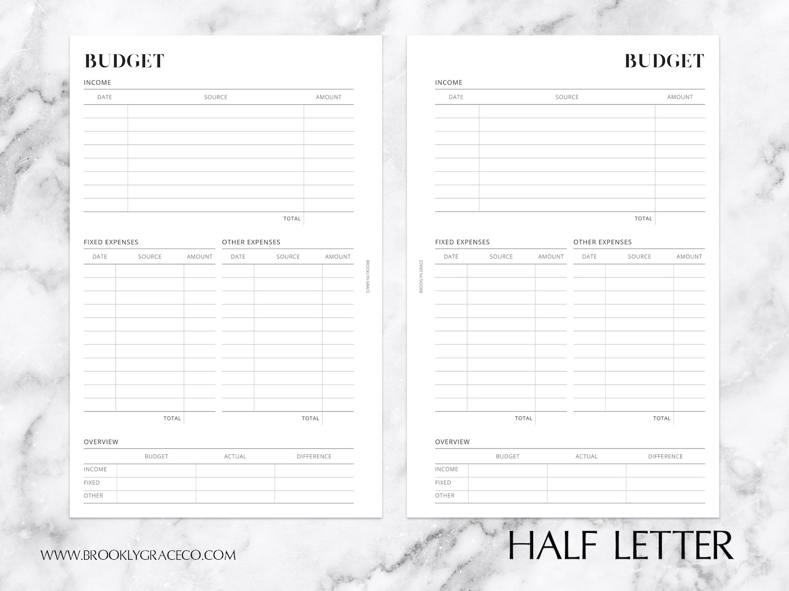 Half Letter PRINTABLE Budget Planner Insert NEW STYLE - Etsy