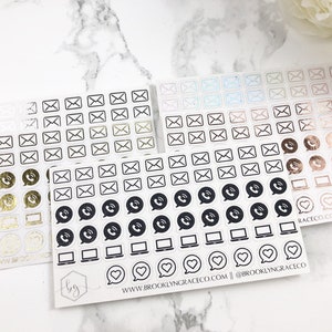 Communications (Mini) Icons || Functional Foiled Planner Stickers