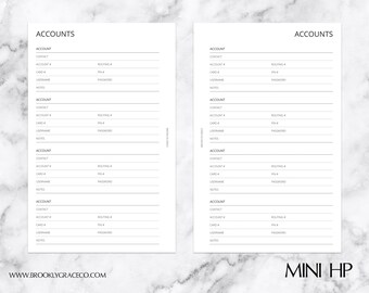 Mini HP PRINTABLE Accounts Planner Insert