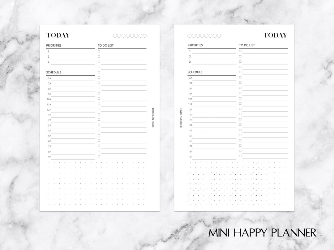Mini HP PRINTABLE Undated Daily Planner Insert - Etsy