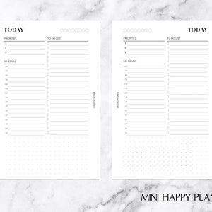 Mini HP PRINTABLE Undated Daily Planner Insert