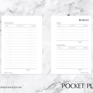 Pocket Plus PRINTABLE Budget Planner Insert (NEW STYLE)