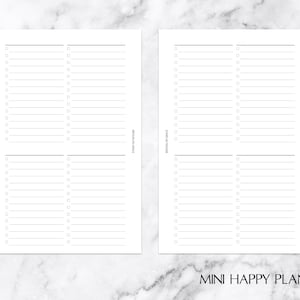 Mini HP PRINTABLE Quadrant To Do List Planner Insert