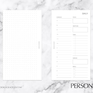 Personal PRINTABLE Day on 2 Pages Planner Insert