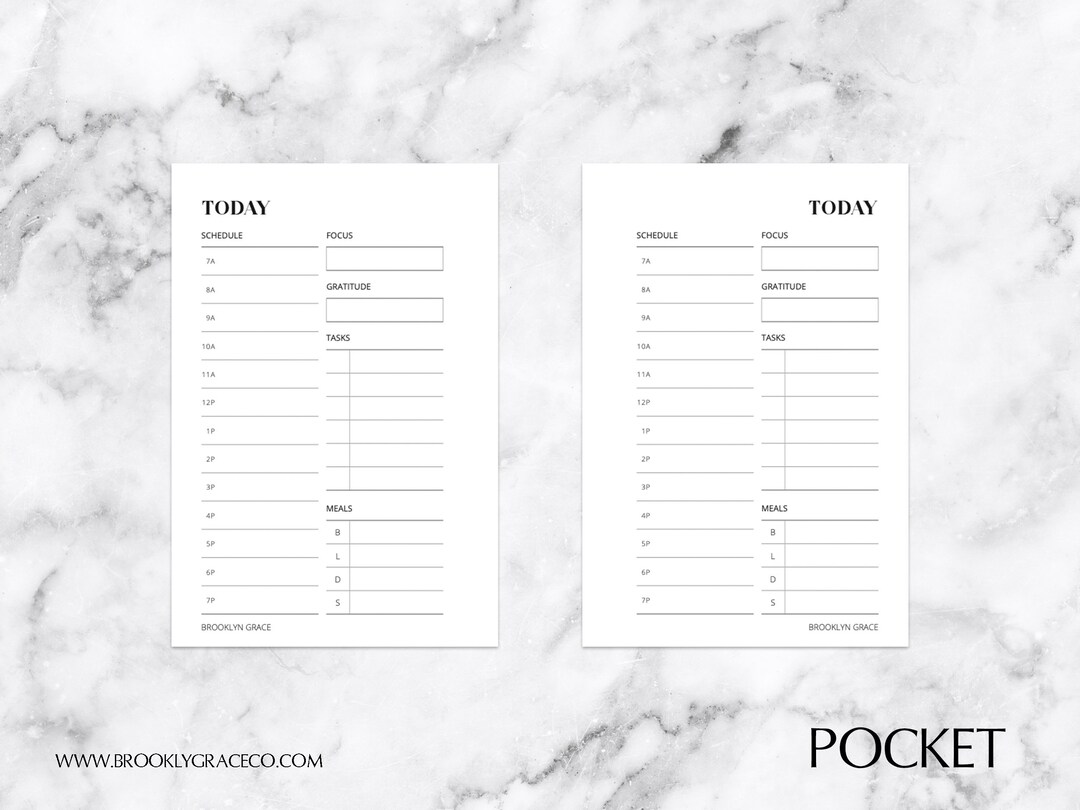 Pocket PRINTABLE Undated Daily Planner Insert (NEW STYLE) - Etsy