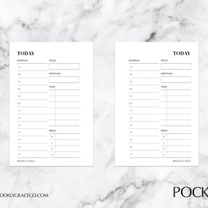 Pocket PRINTABLE Undated Daily Planner Insert (NEW STYLE)