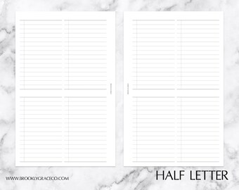 Half Letter PRINTABLE Quadrant Task List Planner Insert (NEW STYLE)