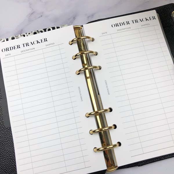 Order Tracker Planner Inserts (NEW STYLE) || Available in Pocket, Personal, Personal Wide, True a6, a5, & Half Letter