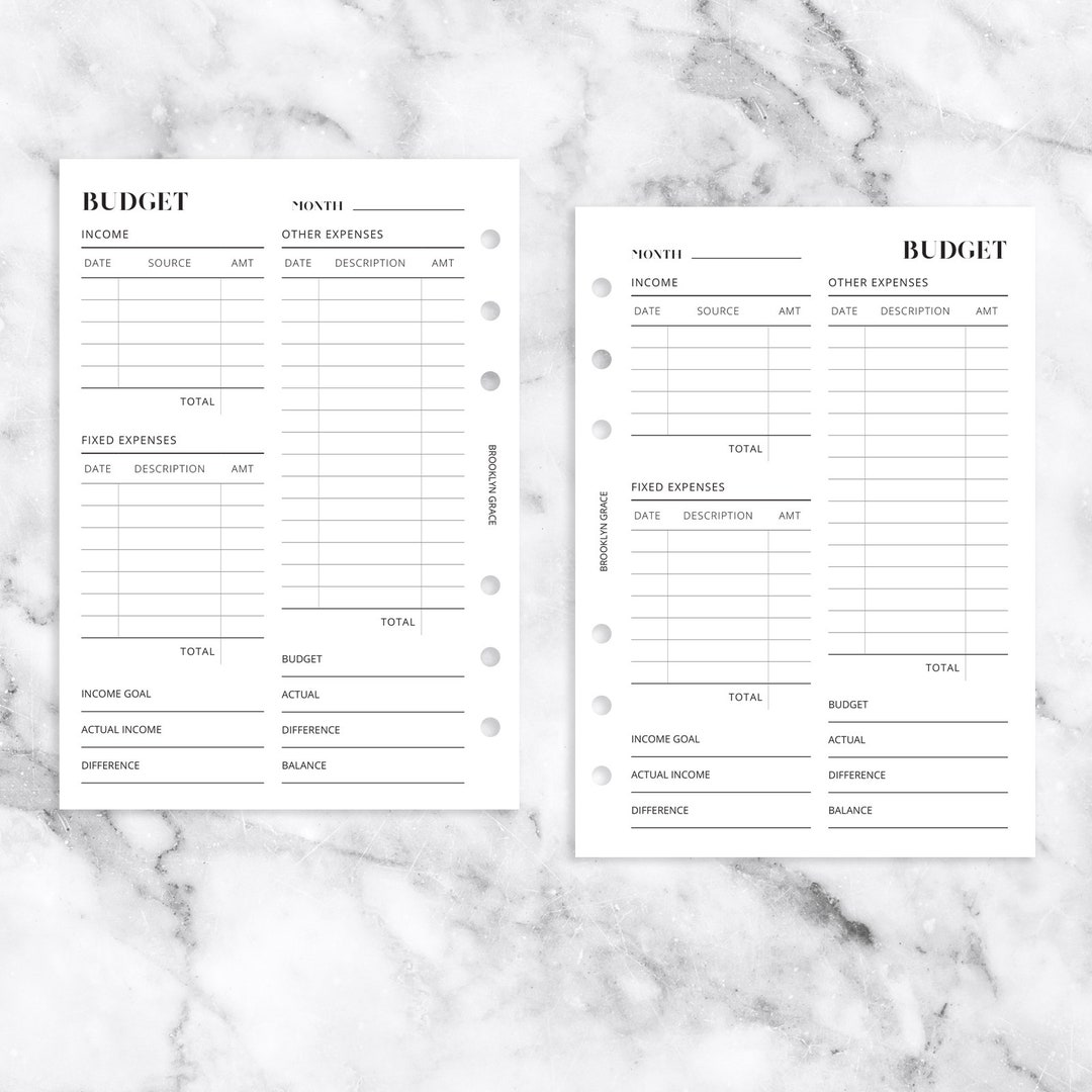 True A6 PRINTABLE Budget Planner Insert - Etsy