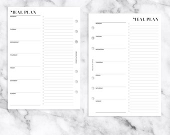 a5 PRINTABLE Meal Planning Insert