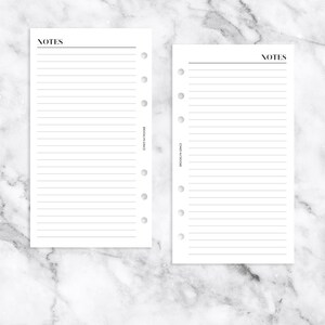 Personal PRINTABLE Lined Notes Planner Insert