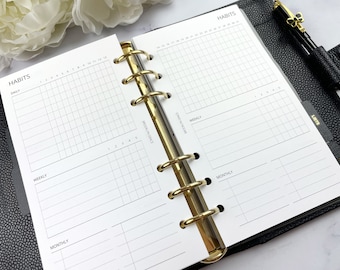 Monthly Habit Tracker Planner Insert || Available in Personal, True a6, a5, & Half Letter