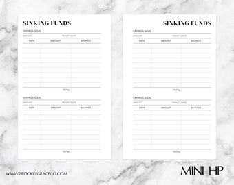 Mini HP PRINTABLE Sinking Funds Tracker Planner Insert