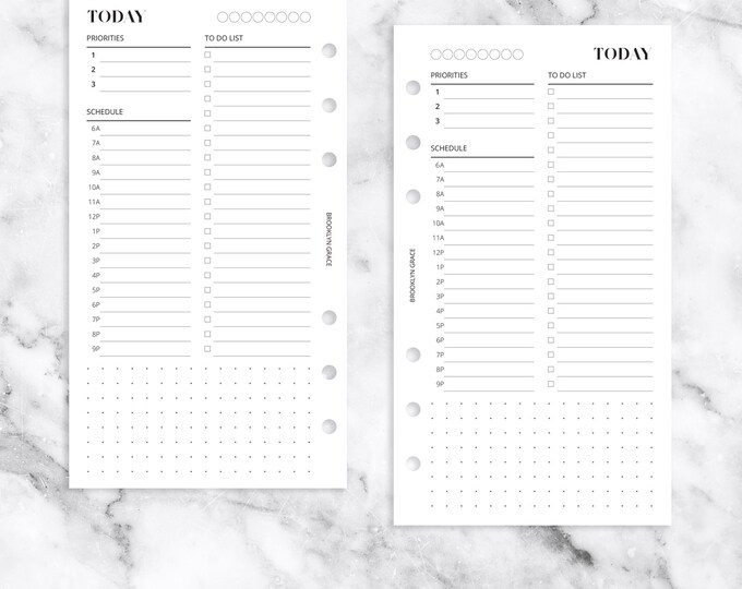 Personal PRINTABLE Undated Daily Planner Insert - Etsy