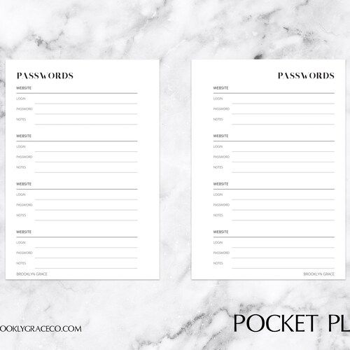 Pocket PRINTABLE Lined Notes Planner Insert | Etsy