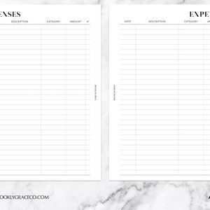 a5 PRINTABLE Expense Tracker Planner Insert