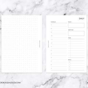 True a6 PRINTABLE Day em 2 páginas Inserção de planejador