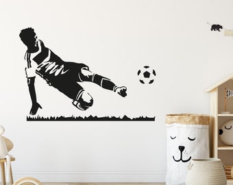 Muurtattoo voetballer kinderkamer wanddecoratie voetbal speelkamer kids muursticker muursticker goal shot jongens meisjes voetbal wal218