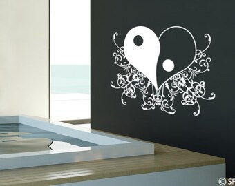 Sticker mural Coeur Yin & Yang (uss206)