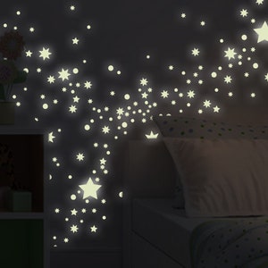Wandtattoo lichtsticker sterrenhemel kinderkamer lichtsticker fluorescerende afterglow sterren bsm055