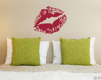 Tatuaje de pared labios labios boca beso boca beso pegatina de pared amor besos pegatina de pared dormitorio salón pegatina cama armonía uss101