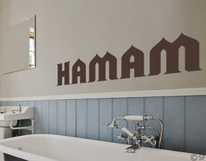 Wall decal hammam bathroom bathhouse Turkish bath bathhouse swimming pool seaside resort wall sticker wall decoration uss088 image 1