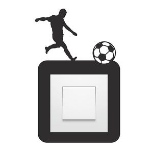 Stopcontactsticker, muursticker voetbalschot, muursticker, lichtschakelaarsticker, kinderkamermuurdecoratie, voetbalmuursticker, tienerkamer iwo009