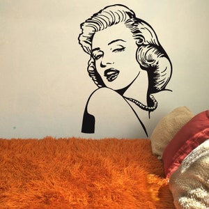 Wandtattoo Marilyn Monroe Wandaufkleber Wandsticker Wohnzimmer Schlafzimmer Flur Diele wanddekoration MM wandfolie Deko Wand uss310 Bild 1