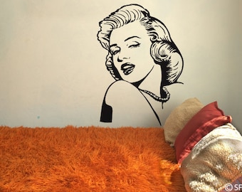 Wandtattoo Marilyn Monroe Wandaufkleber Wandsticker Wohnzimmer Schlafzimmer Flur Diele wanddekoration MM wandfolie Deko Wand uss310