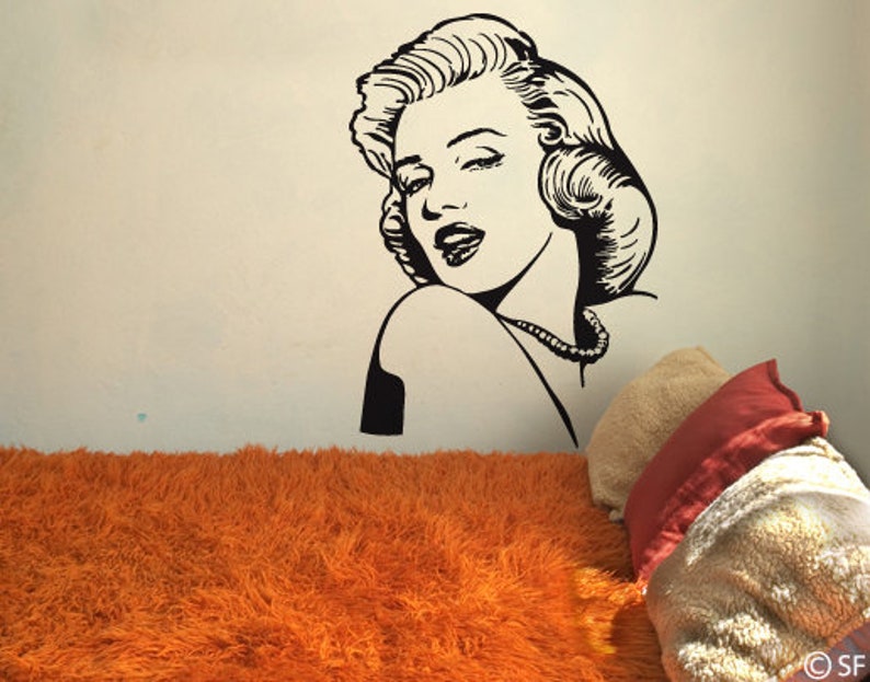Wandtattoo Marilyn Monroe Wandaufkleber Wandsticker Wohnzimmer Schlafzimmer Flur Diele wanddekoration MM wandfolie Deko Wand uss310 Bild 1