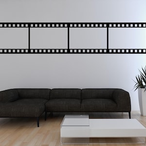 Filmstreifen Wandtattoo Bordüre | Hollywood Kino Wanddeko | Heimkino Deko | Filmrollen Wandsticker | Wohnzimmer Wandaufkleber Flur uss498
