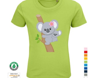 Kinder T-shirt Koala Mama met Koala baby van 100% biologisch katoen | Kindershirt | T-shirt peuters | Kinderen| T-shirt |