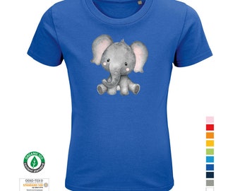 100% biologisch katoenen kinder t-shirt met aquarel olifant | Aquarel kindershirt | T-shirt Peuters | kinderen| overhemd |